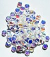 100 6x3mm Transparent Crystal AB Glass Disk Beads